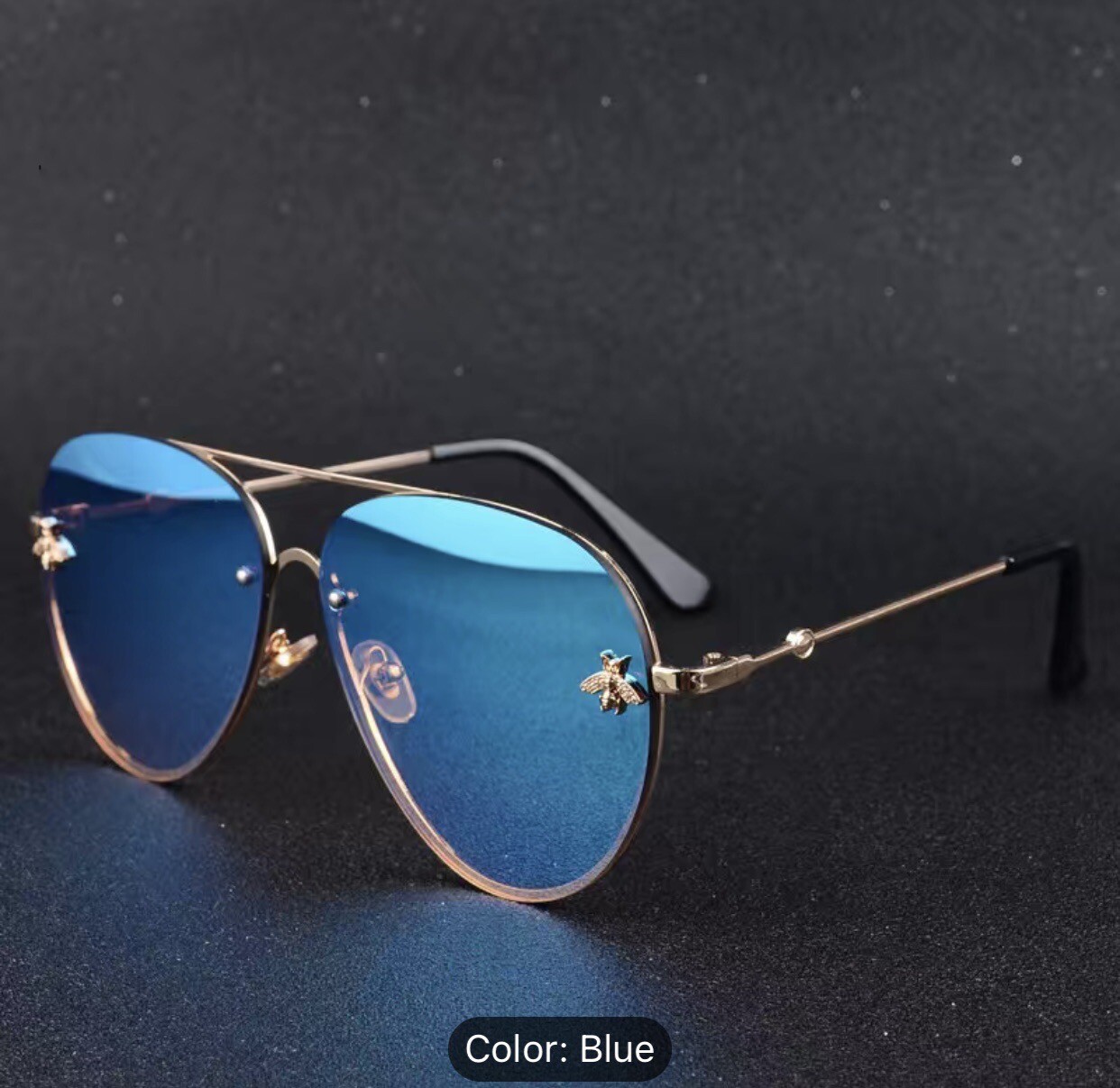Aviator Sunglasses Metal Vintage Gradient Color-image