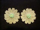 Lisner Flower Earrings Frosted Lucite Faux Persian Turquoise Rh Stone Clip On — photo 1
