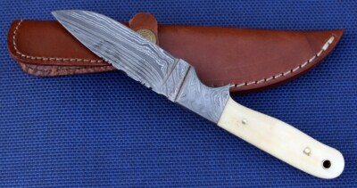 HANDLICHES DAMASTMESSER  HANDMADE CAMELBONE 256 LAGEN F110