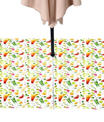 5 O'Clock Somewhere Outdoor Waterproof Tablecloths w/zipper & Umbrella Hole 
