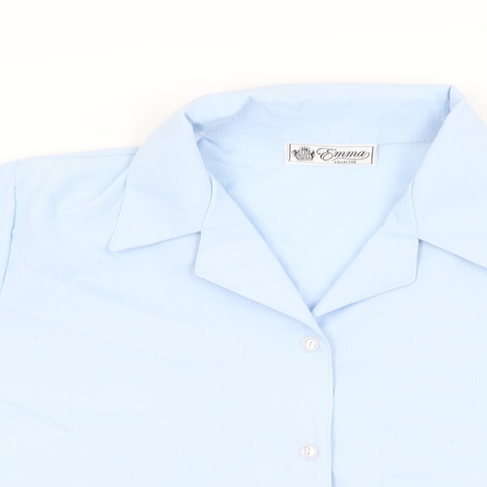 Emma Collection Womens Blue Polyester Basic Butto… - image 3