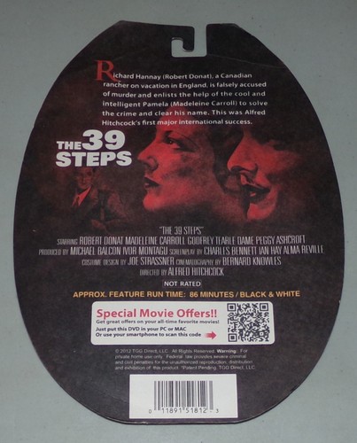 The 39 Steps Alfred Hitchcocks (DVD) Original Masterpiece Robert Donat B&W NEW - Imagen 4 de 9