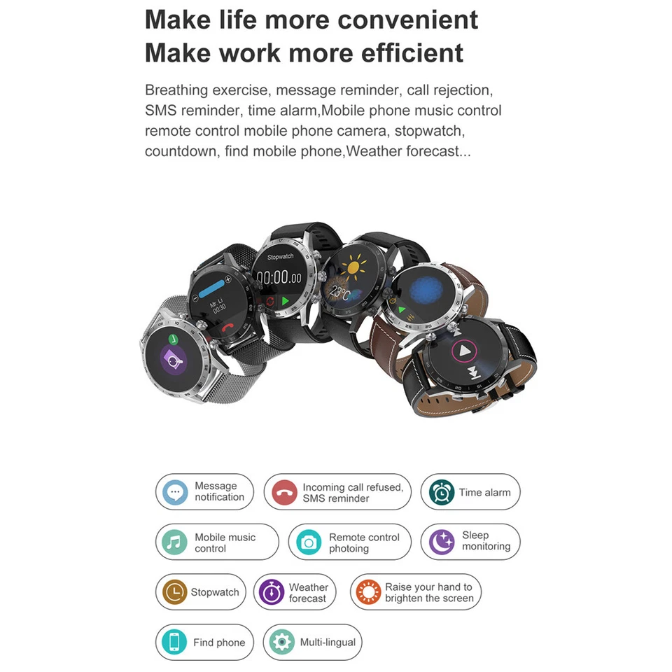 Reloj inteligente rastreador monitor sueño hombre mujer negocios reloj inteligente para iOS Android Foto 4 de 4