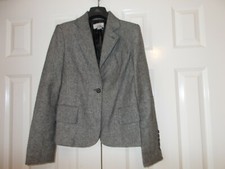 Yaya Women's Single Button Grey Blazer Jacket Size 12