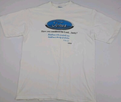 Vintage 90s Jesus Ford Logo Print T Shirt Vtg Lord God Vintage 90s Jesus Ford Logo Print T Shirt Vtg Lord God