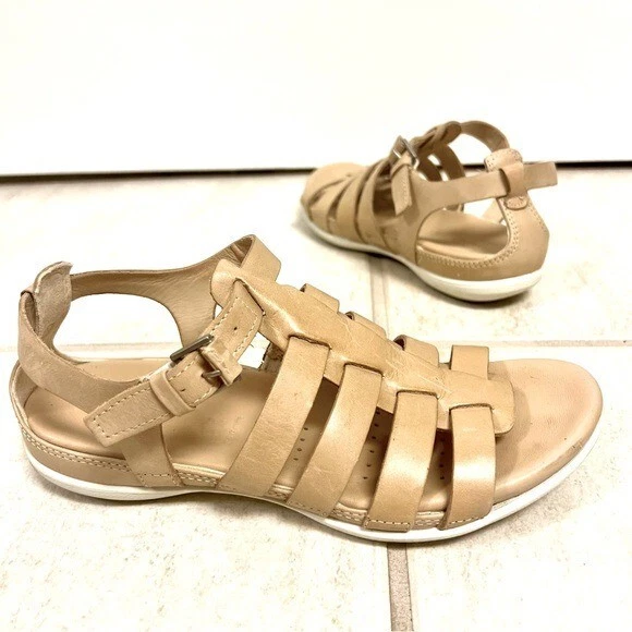ECCO Sandalo da donna Flowt Luxe a grana piena pelle beige taglia 6 lusso morbido