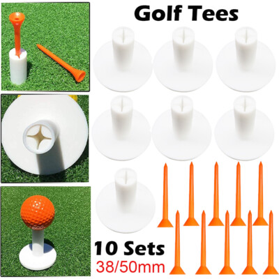 10Sets Golf Tees Sports Ball Tees Holder Golf Train Practice Accessories 1.5/2IN