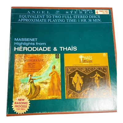 Massenet Highlights Herodiade & Thias 4 Track RTR Tape Angel 3 3/4 IPS Stereo