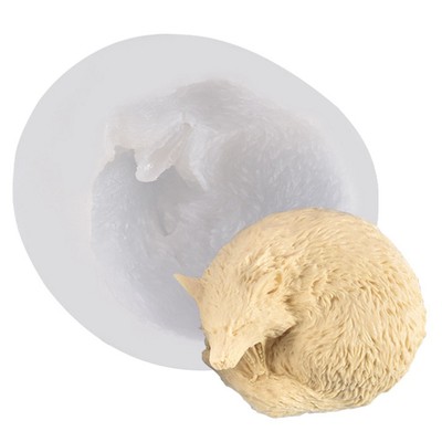 Xinsheinelry Stampo per candele 3D a forma di animale e gatto, per candele, ornamenti in gesso e decorazioni per la casa, resina epossidica