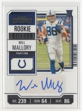 2023 Panini Contenders Rookie Ticket Will Mallory Auto Colts #267