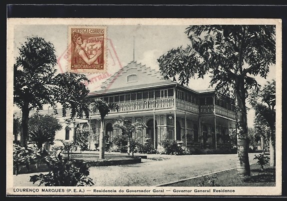 Old postcard Lourenco Marques, Governor General Residence 