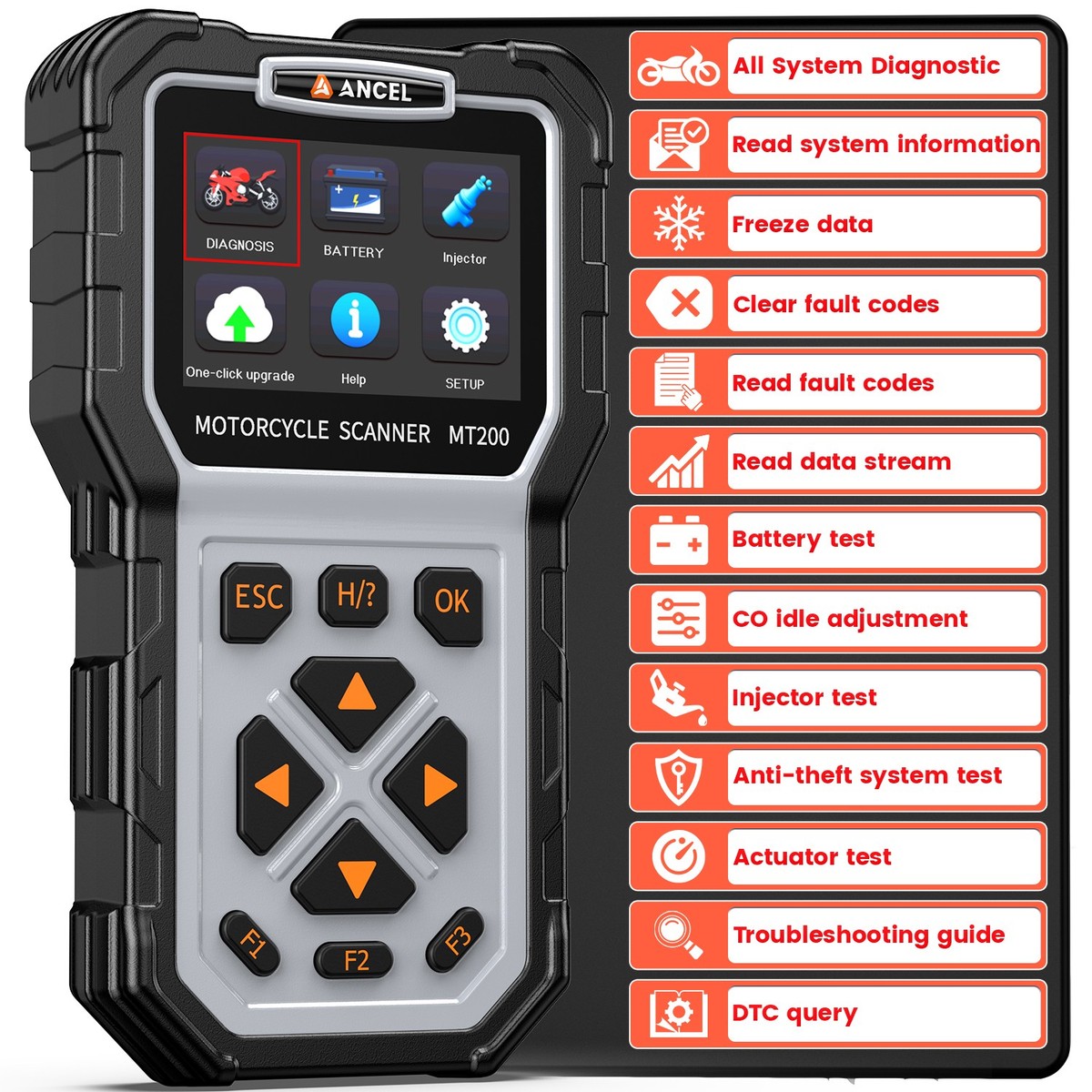 【タイムセール】×NielsBennett PROSHELLADV 2026 MT200 Motorcycle All System OBD2 Scanner Diagnostic Tool Idle