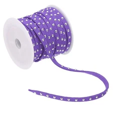 16.4ft Studded Faux Suede Cord Rope for Jewelry Making, Purple Silver