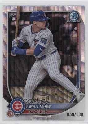 2025 Bowman Chrome Wave Refractor 59/100 Matt Shaw #46 Rookie RC 1k9t
