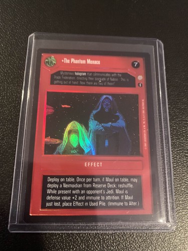 Tarjeta de aluminio Star Wars CCG SWCCG Reflections 3 THE PHANTOM AMENACE casi nueva+ descifrador