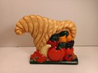 Vintage Cast Iron Cornucopia Door Stop Horn of Plenty Farmhouse Decor