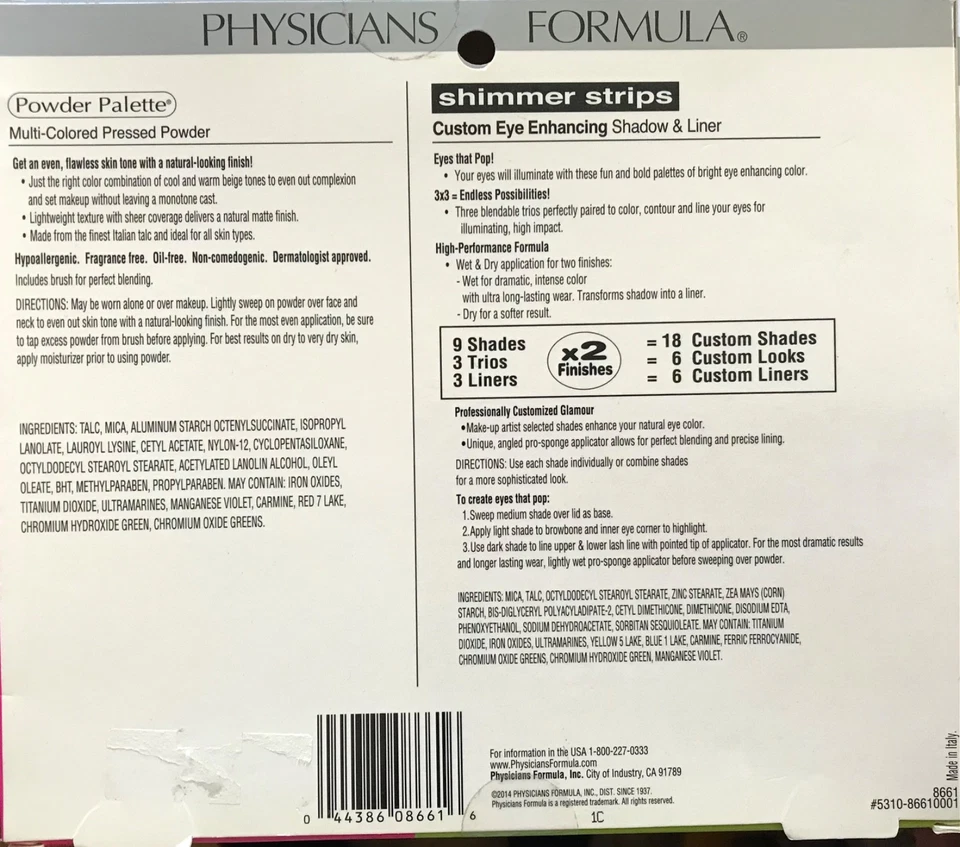 2 Gift Sets Physicians Formula Powder Palette & Shimmer Strips Trio - Image 2 of 2