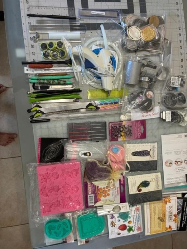 Pottery and Risin suppliles -50+ items including molds,gold leaf, Glue gun, etc