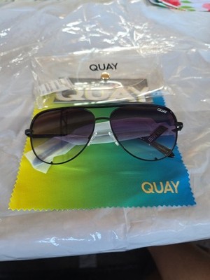 REAL Polarized (Marked) Quay Australia High Key Black Fade  Aviator Sunglasses