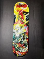Creature Hits Metal Powerply Serrator  Skateboard Art By Paul Parker