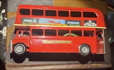 Vintage London Red Double Decker Bus Tri Anc Minic Made in England Metal