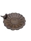 Comfy Hour 7" Cast Iron Birdfeeder Birdbath – Spring Garden Decor, Brown