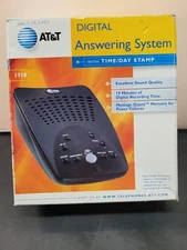 AT&T Digital Answering Machine System Model 1718 Time & Day Stamp Black Rare