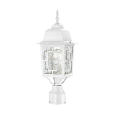 NUVO 60-4927 - 1 Light 17'' Outdoor White Post Lantern w/ Clear Water Glass