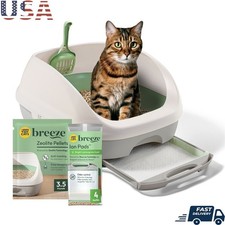 Purina Breeze Cat Litter Box System W/ Zeolite Pellets  Ion Pads Odor Control