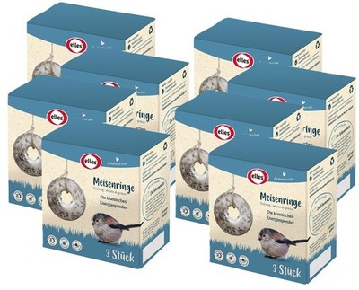 8 x Elles Meisenringe (3 Stück im Pack) ca. 600 g Vogelfutter Winterfutter