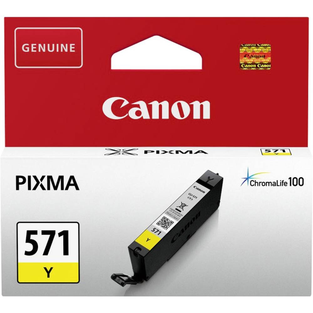 Cartouche d'encre jaune Canon CLI-571Y d'origine pour imprimante jet d'encre