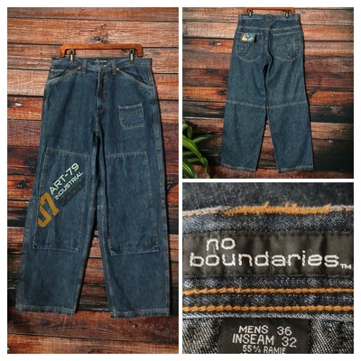 NOBO No Boundaries Jeans 36X32 Rare Baggy Skater Ramie Cotton Streetwear Vintage