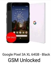Google Pixel 3a XL - 64GB - Just Black (Global Unlocked) AT&T/T-Mobile Sealed 