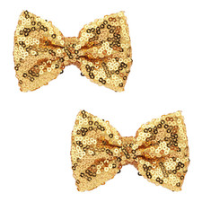 Love Fairy 3-Inch Glitter Bow Hairpin - Sparkling Sequin Bow Tie Hair Clip for G
