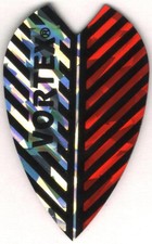 Silver, Red and Black VORTEX Dart Flights: 3 per set