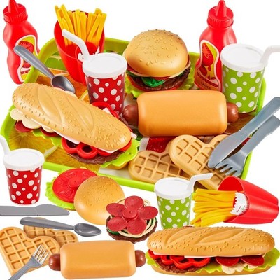Kinderküchen-Spielzeug Set Hamburger Spielzeug Lernspiel Geschenk Jungen Mädchen