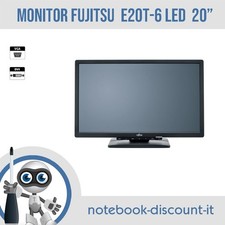 Monitor Fujitsu E20T-6 LED Schermo 20" Per PC Desktop 1600x900px DVI VGA GRADO B