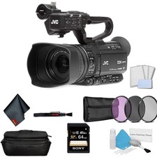 JVC GY-HM250 UHD 4K Streaming Professional Video Camcorder Bundle 64GB Memory C