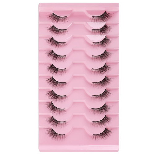 Eyelashes Extensions Half Lashes Natural Look Wispy 15MM 3D Mink Lashes Cat Eyes