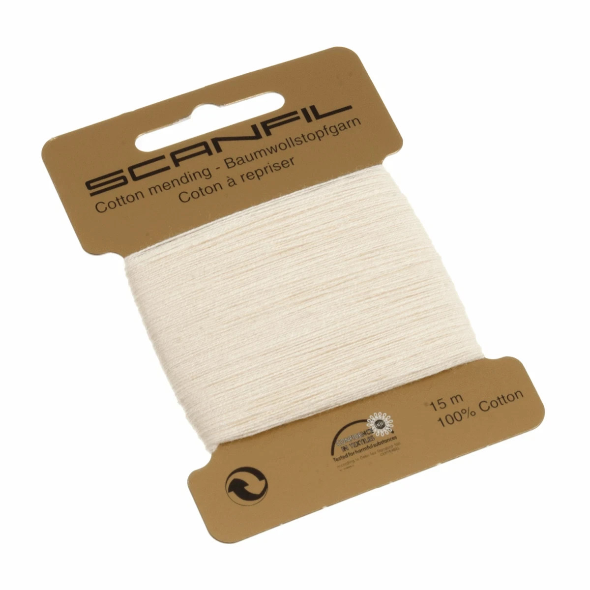 CREAM Scanfil 100% COTTON Thread for Hand Sewing Darning & Mending 15 Metres