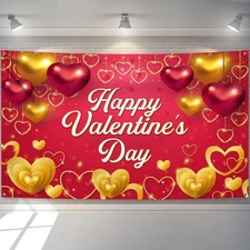 KatchOn Happy Valentine's Day Banner - XtraLarge, 72x44 Inch | Large, Red 1 