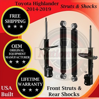 Monroe OEM Front Strut & Rear Shock For 2014-2019 Toyota Highlander Lifetime Wa.