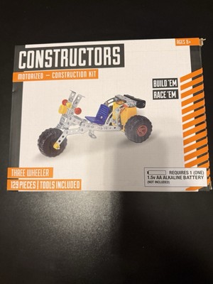 Constructors Motorized Construction Kit Three Wheeler 129 Pieces New