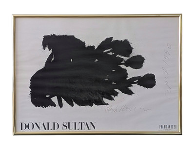 Donald Sultan Black Roses Offset Print Poster 1990 Exhibition USA Vintage