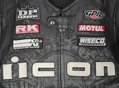 Icon Mens Leather Motorcycle Jacket Overlord Prime Hero Size Small