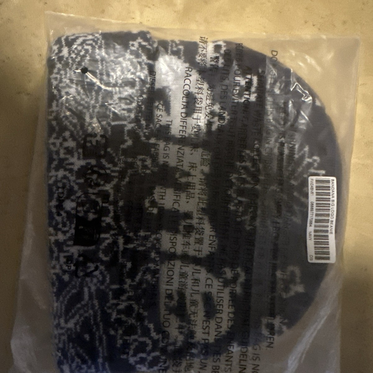 Supreme FW24 Bandana Big Logo Beanie Navy | eBay