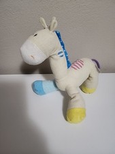 Goffa Giraffe Baby Rattle VTG Stuffed Yellow Colorblock fleece lovey Terrycloth 