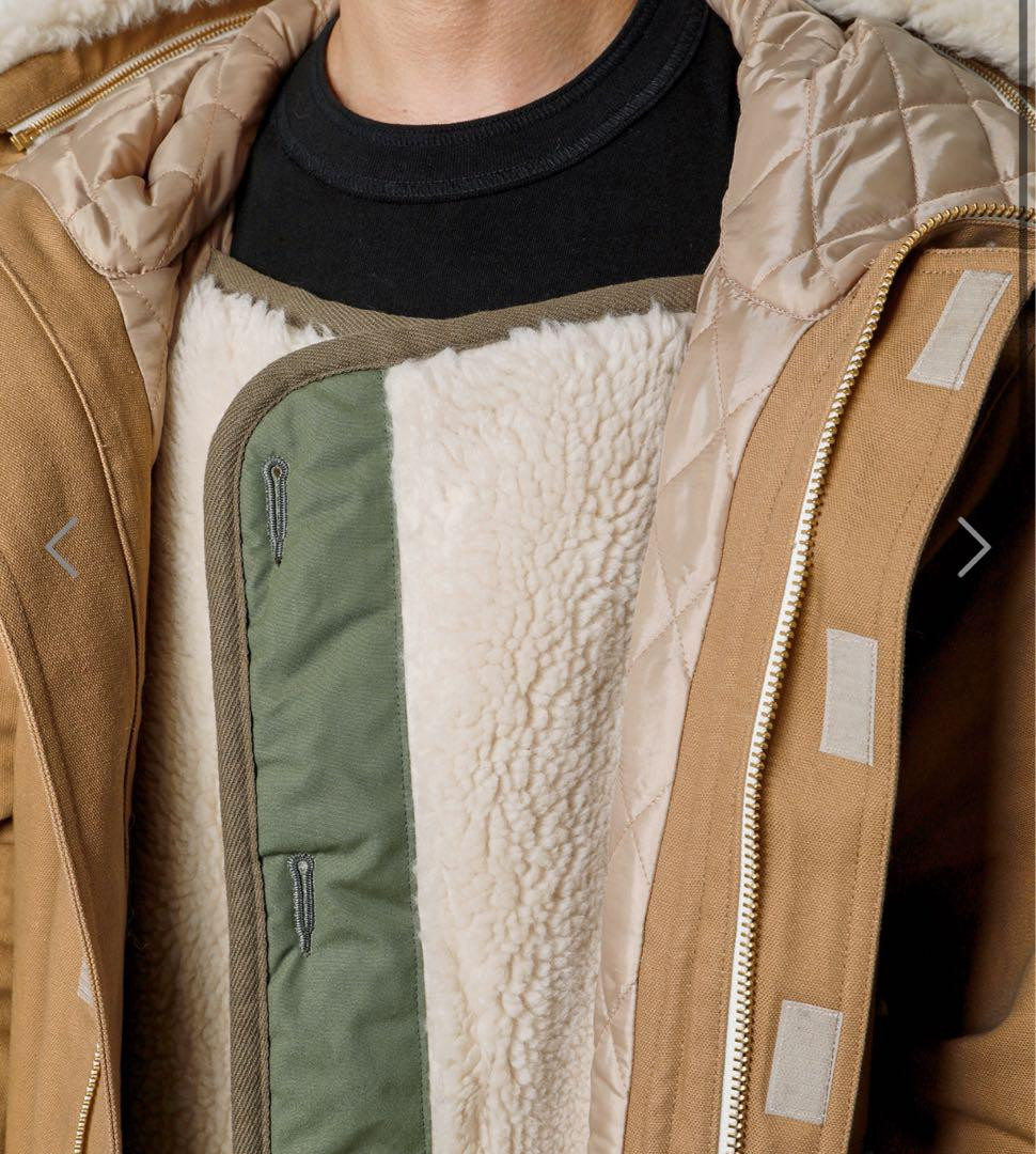 Sacai Carhartt WIP Canvas Parka Siberian Brown Long Coat Sacai Carhartt WIP Canvas Parka Siberian Brown Long Coat