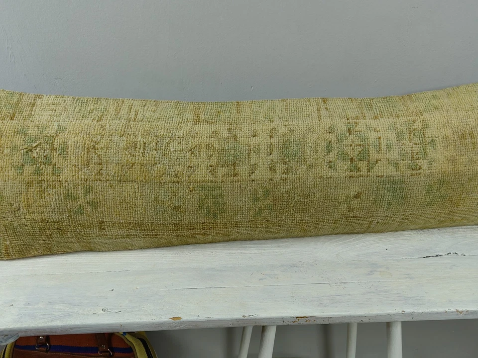12x48 Long Lumbar Pillow Cover | Turkish Rug Pillow | Vintage Handmade Boho - Image 3 of 4