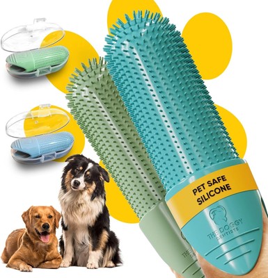 Dog Toothbrush Cat Puppy Finger | Pack of 2 with Storage Cases |... 